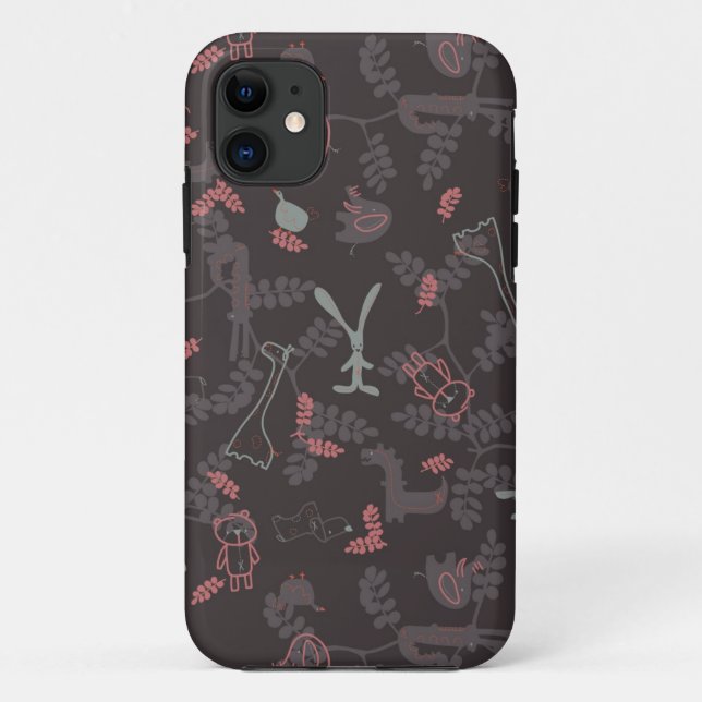 Capa Para iPhone 11 teste padrão que indica os animais 1 do bebê (Verso)