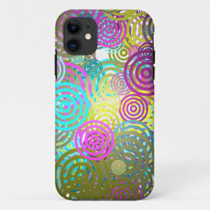 Capa Para iPhone 11 Teste padrão retro abstrato do círculo