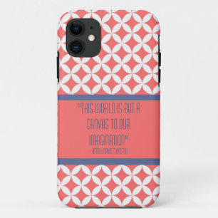 Capa Para iPhone 11 Teste padrão retro cor-de-rosa e caso feito sob