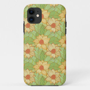 Capa Para iPhone 11 Teste padrão retro da magnólia