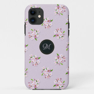 Capa Para iPhone 11 Teste padrão retro floral do primavera. Monograma