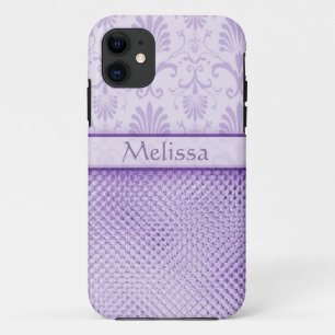 Capa Para iPhone 11 Teste padrão roxo do efeito de Bling personalizad
