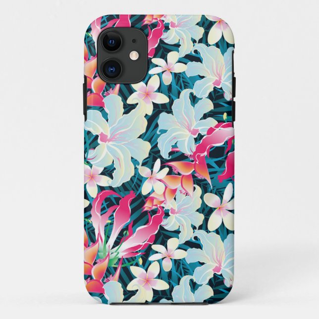 Capa Para iPhone 11 Teste padrão tropical colorido (Verso)