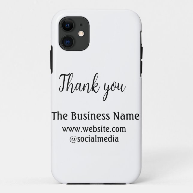 Capa Para iPhone 11 texto simples de agradecimento adicionar detalhes  (Verso)