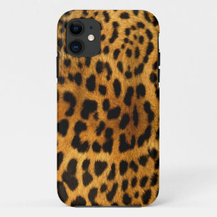 Capa Para iPhone 11 Textura autêntica da pele do leopardo