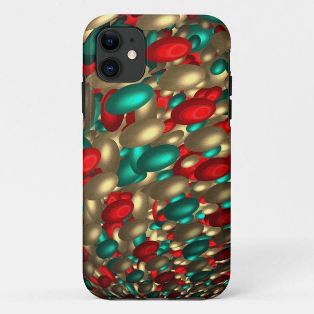 Capa Para iPhone 11 Textura de bolinhas arte fractal (Verso)