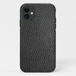 Capa Para iPhone 11 Textura de couro preto