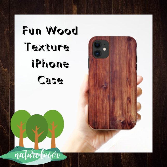 Capa Para iPhone 11 Textura de madeira escura  (Fun Wood-like Texture Phone Case)