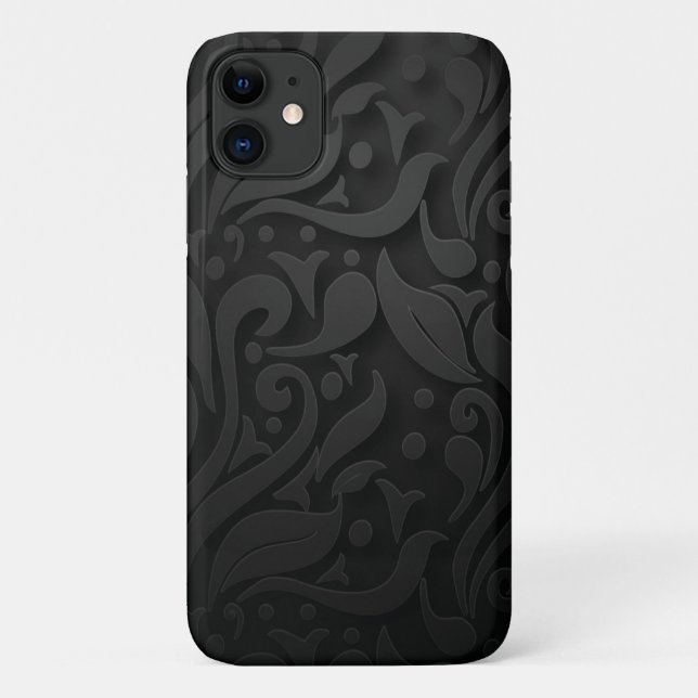 Capa Para iPhone 11 textura de ornamentos pretos Case-Mate mal lá (Verso)