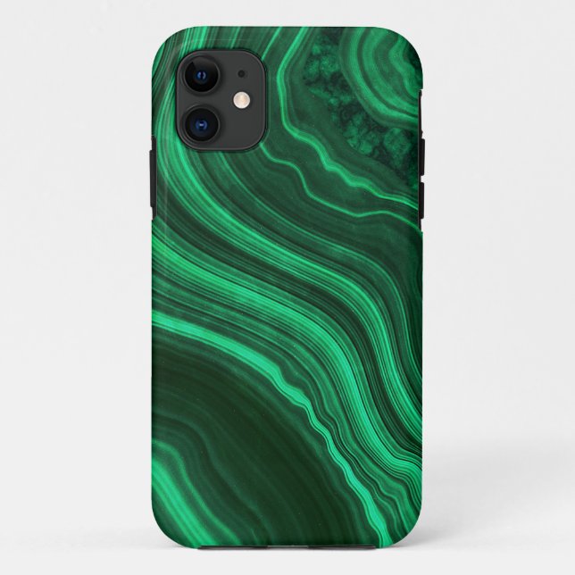 Capa Para iPhone 11 Textura Malaquita Verde (Verso)