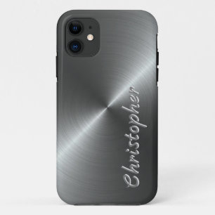 Capa Para iPhone 11 Textura radial de titânio metálico personalizado