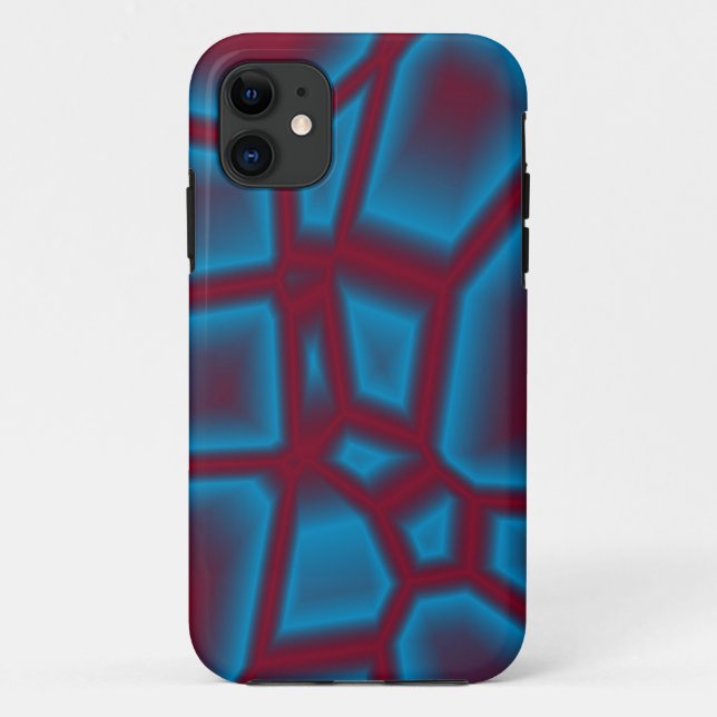 Capa Para iPhone 11 textura vermelha e azul (Verso)