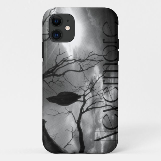 Capa Para iPhone 11 The Raven - Nevermore Sunbeams Tree (Verso)