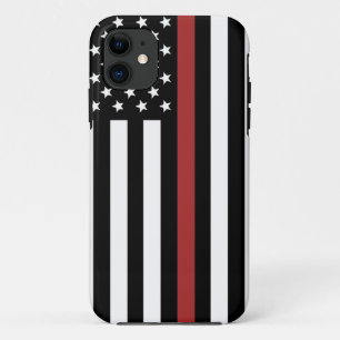 Capa Para iPhone 11 Thin Red Line USA Flag Fire Department