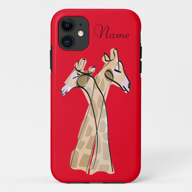Capa Para iPhone 11 Thunder_Cove do Casal Girafa em forma de moeda (Verso)