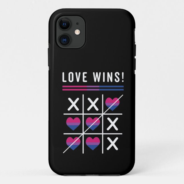 Capa Para iPhone 11 Tic Tac Toe Love ganha orgulho bissexual LGBTQ (Verso)