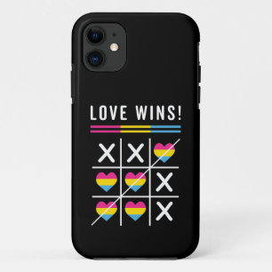 Capa Para iPhone 11 Tic Tac Toe Love ganha Orgulho Pansexual LGBTQ