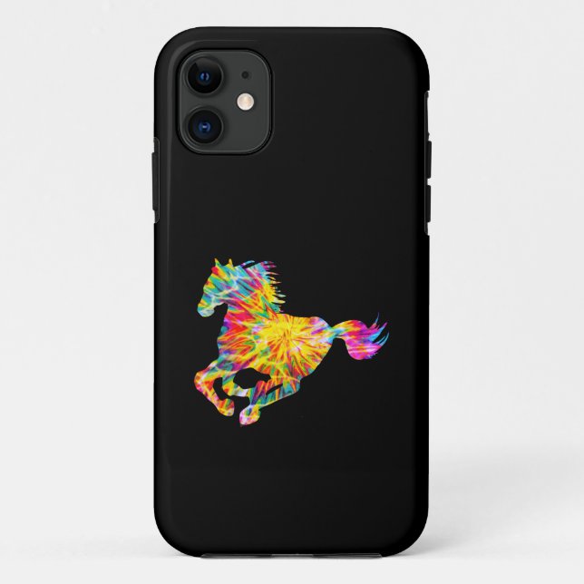 CAPA PARA iPhone 11 TIE DYE HORSE (Verso)