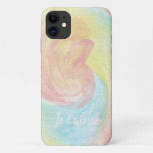 Capa Para iPhone 11 Tie-Dye Retro Pastel Painterly Watercolor no Amor