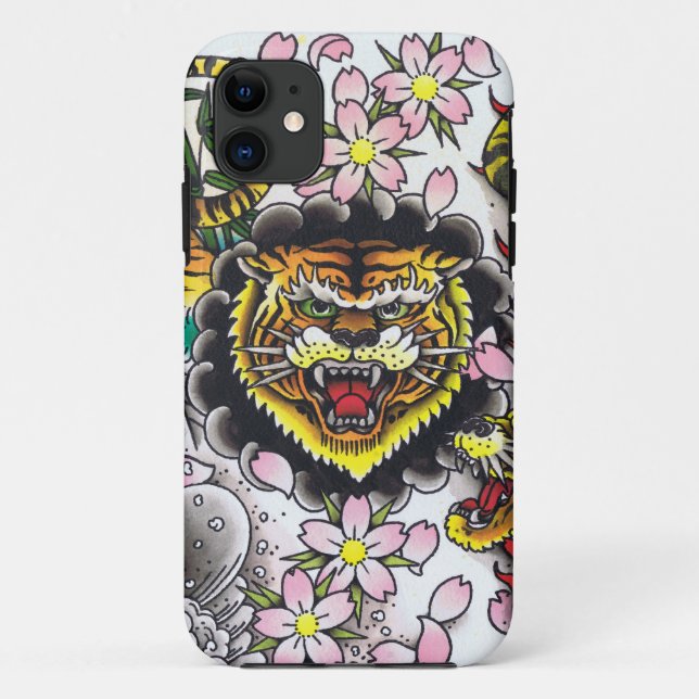 Capa Para iPhone 11 Tiger Head (Verso)