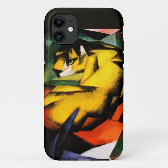 Capa Para iPhone 11 Tiger pintura de Franz Marc (Verso)