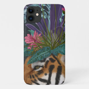 Capa Para iPhone 11 Tigre com Auscultadores Tropicais