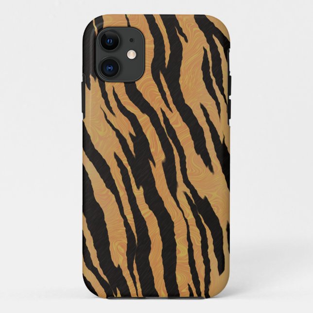 Capa Para iPhone 11 Tigre de fundo de textura de padrão uniforme (Verso)