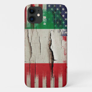 Capa Para iPhone 11 Tinta de quebra  Bandeira italiana americana