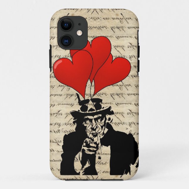 Capa Para iPhone 11 Tio Sam e balões (Verso)