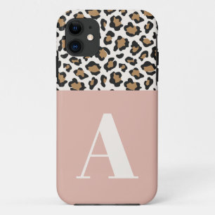 Capa Para iPhone 11 Tipografia inicial da impressão leopardo ousada C