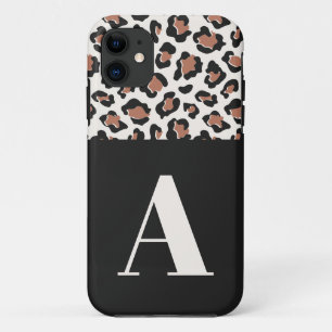 Capa Para iPhone 11 Tipografia inicial da impressão leopardo — Terr
