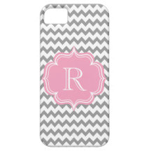 Todo o monograma cor-de-rosa da menina e cinzento