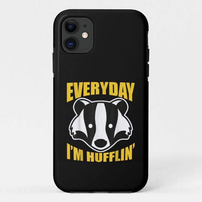 Capa Para iPhone 11 Todos os dias eu estou Bufando Texugo Fofo Engraça (Verso)