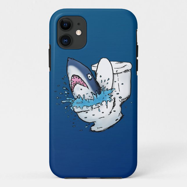Capa Para iPhone 11 Toilet Sharon Blue Cartoon (Verso)
