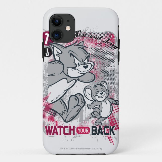 Capa Para iPhone 11 Tom e Jerry vigiam suas costas (Verso)