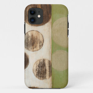 Capa Para iPhone 11 Tone da Terra - Painel de Madeira com Círculos