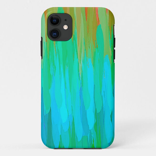 Capa Para iPhone 11 Tons azuis Abstrato com aquarela Fundo (Verso)