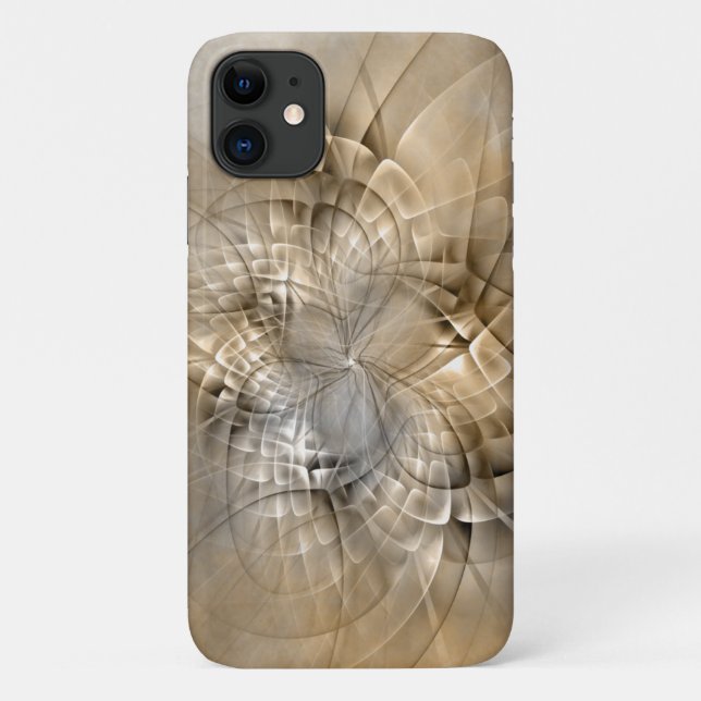 Capa Para iPhone 11 Tons da Terra Textura de Arte Fractal Moderna Abst (Verso)