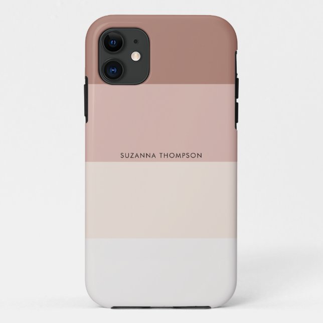 Capa Para iPhone 11 Tons Terrestres Modernos Beige Castanhos (Verso)