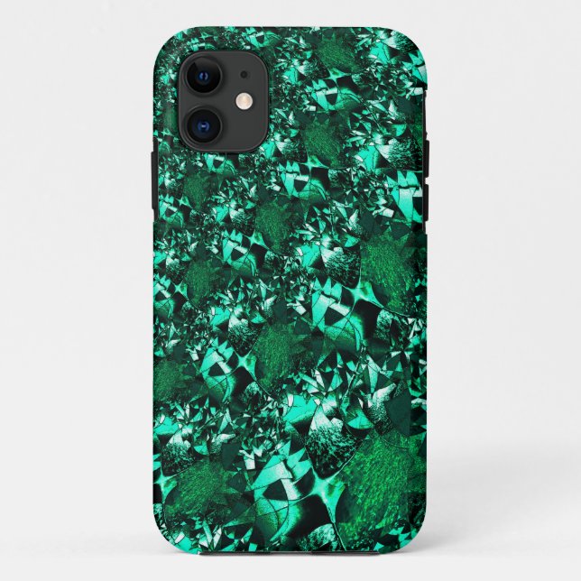 Capa Para iPhone 11 Tons verdes, brilhantes, com alivio (Verso)