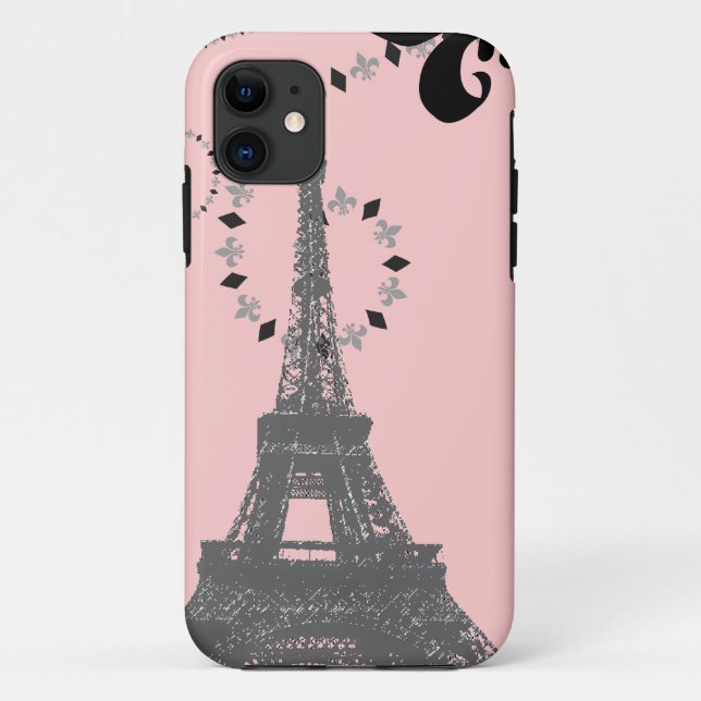 Capa Para iPhone 11 torre elegante de eiffel paris (Verso)