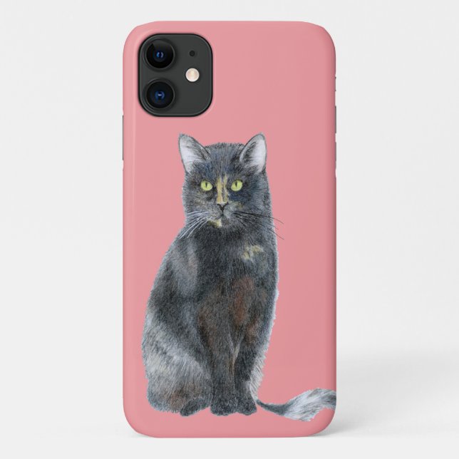 Capa Para iPhone 11 Tortoise Shell Kitty Cat (Verso)