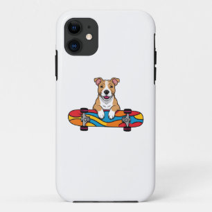 Capa Para iPhone 11 Touro Bonito Terrier num skate