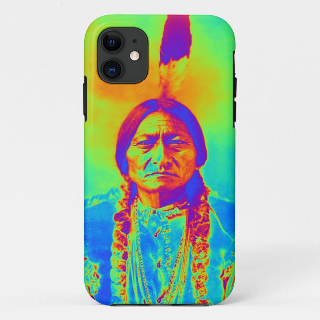 Capa Para iPhone 11 Touro Sentado Americano Nativo (Verso)