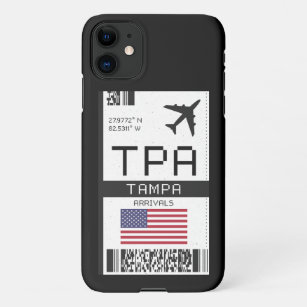 Capa Para iPhone 11 TPA Tampa, Passagem de Embarque no Aeroporto da Fl