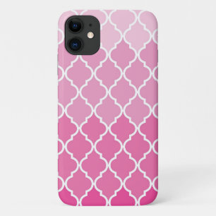 Capa Para iPhone 11 Trabalhos de lata rosa, Ombre, Quatrefoil, Trellis