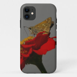 Capa Para iPhone 11 Traças e Zinnia vermelho