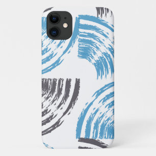 Capa Para iPhone 11 Traços modernos, legal, de abstrato azul moderno