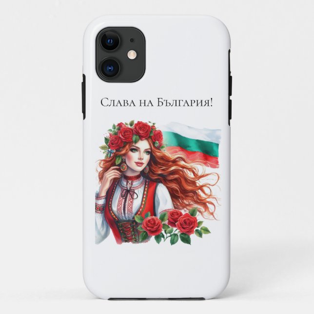 Capa Para iPhone 11 Tradição de Sinalizador búlgaro Rosas vermelhas de (Verso)