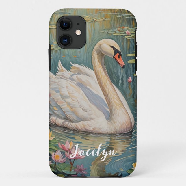 Capa Para iPhone 11 Tranquil Swan Serenade (Verso)